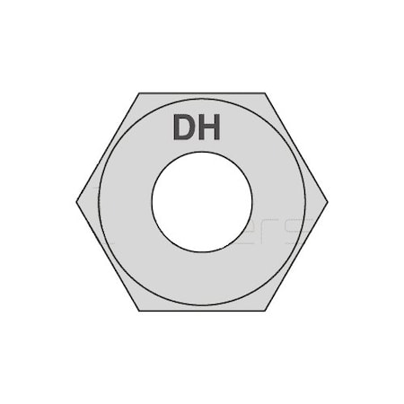 Heavy Hex Nut, 1/2-13, Steel, Grade DH, Hot Dipped Galvanized, 31/64 In Ht, 2900 PK